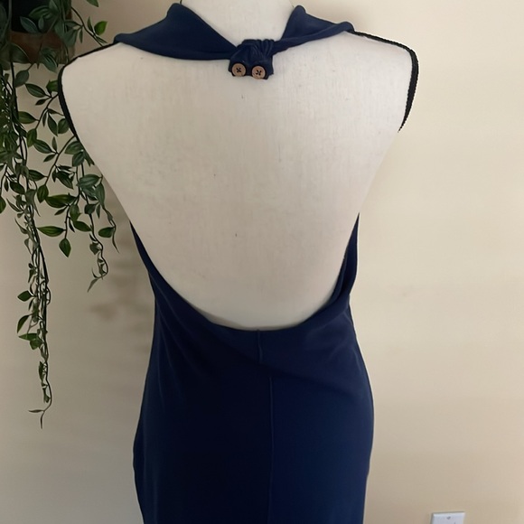 Free People halter dress Navy size Large - Picture 3 of 7